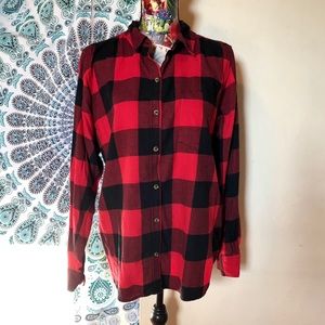 Black & Red Checker Flannel Shirt